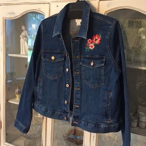 NWT Embroidered J Crew Factory Jean Jacket
